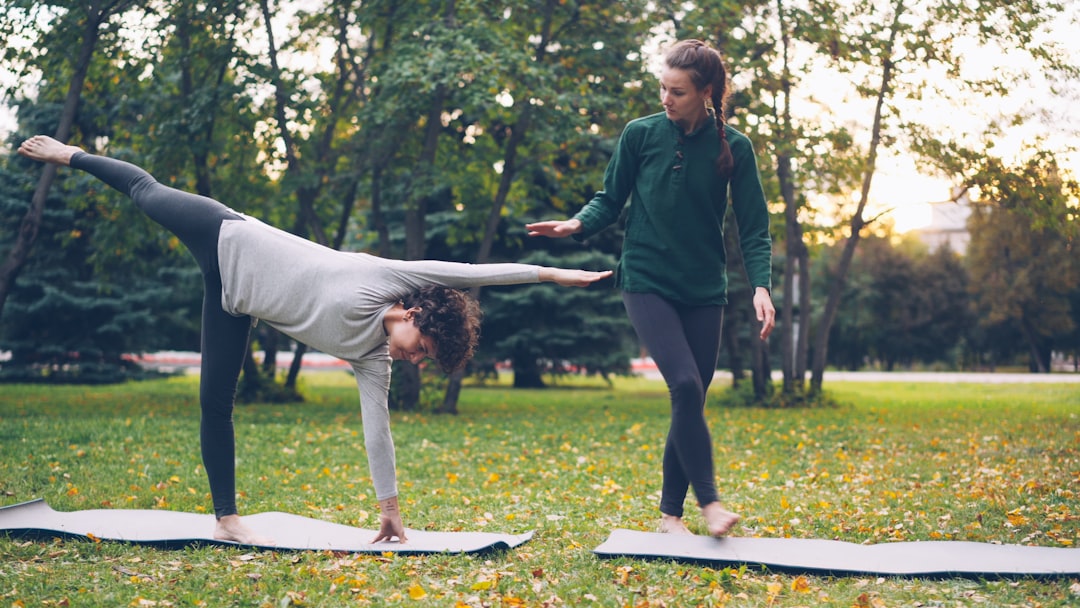 Women practicing balance and stability training