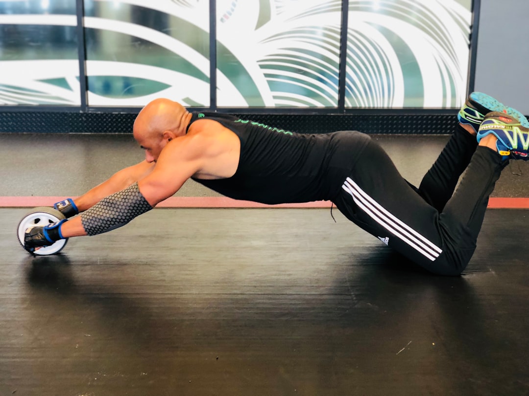 Man doing core fitness exercise