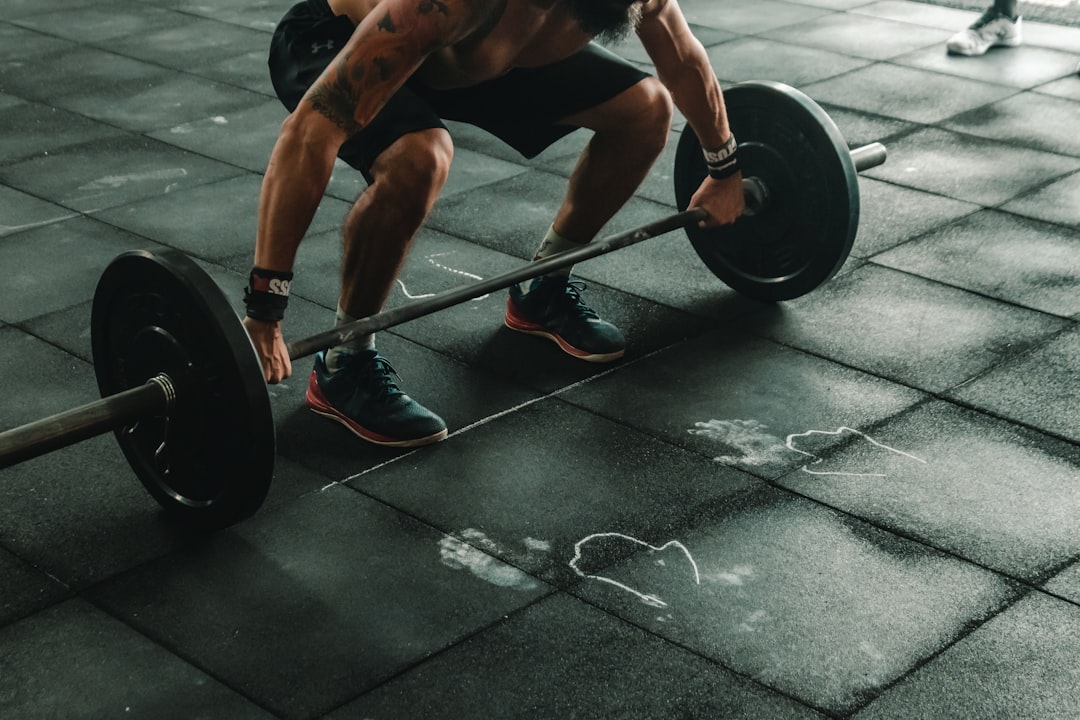 Deadlift barbell grip strength training gym