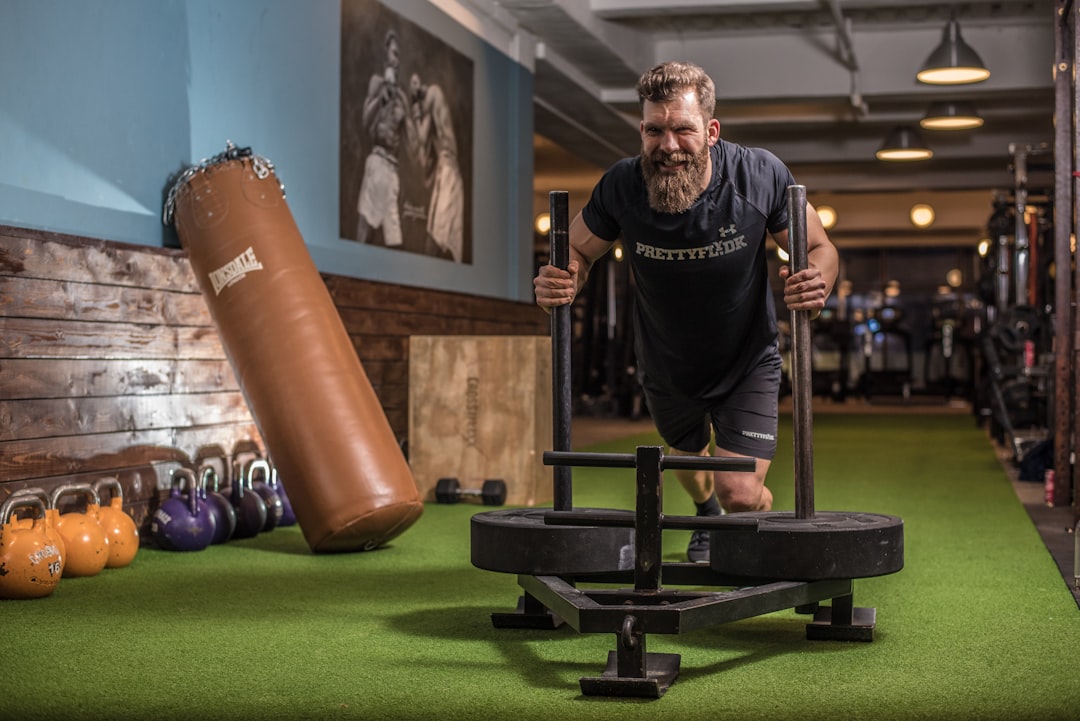Functional training sled push gym