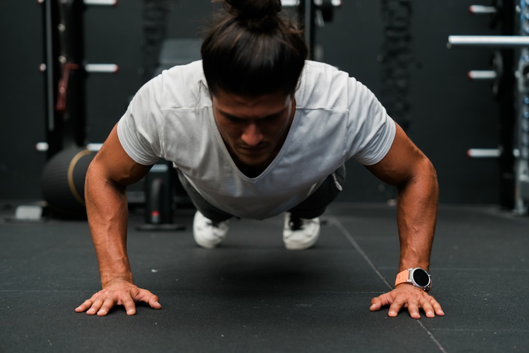 Person doing bodyweight exercise workout strength training