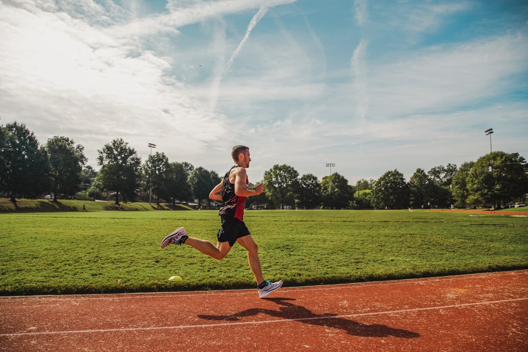 Athlete training outdoor in sunlight for vitamin D production